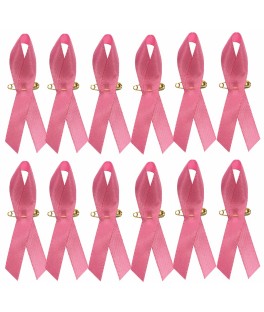 12 rubans Octobre rose epingle