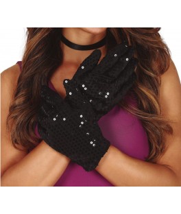Gants a sequins noirs