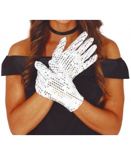 Gants a sequins blancs