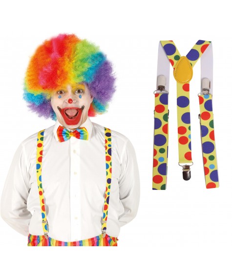 Bretelles clown avec pois