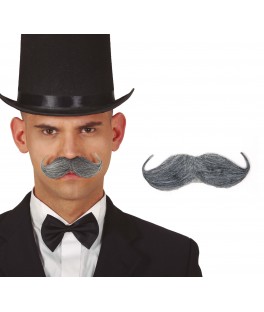 Moustache anglaise grise