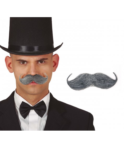 Moustache anglaise grise