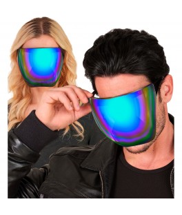 Masque miroir bleu violet