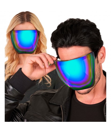 Masque miroir bleu violet