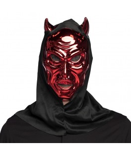 Masque diable rouge avec capuche