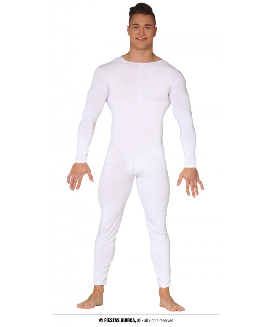 Déguisement Seconde Peau Blanc - Combinaison Complète Adulte - Pour Carnaval, Halloween, Soirée Déguisée