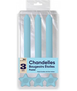 Bougies Chandelles X3 Bleu...
