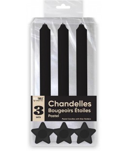 Bougies Chandelles X3 Noir...