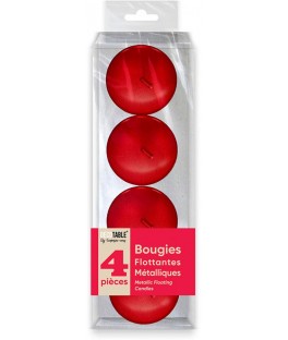 Bougies Flottantes Rouge X4...