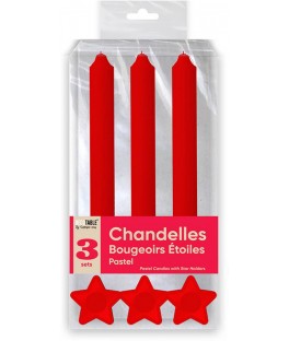 Bougies Chandelles X3 Rouge...