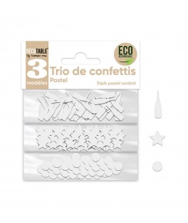 Trio Confettis Table Blanc