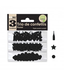 Trio Confettis Table Noir